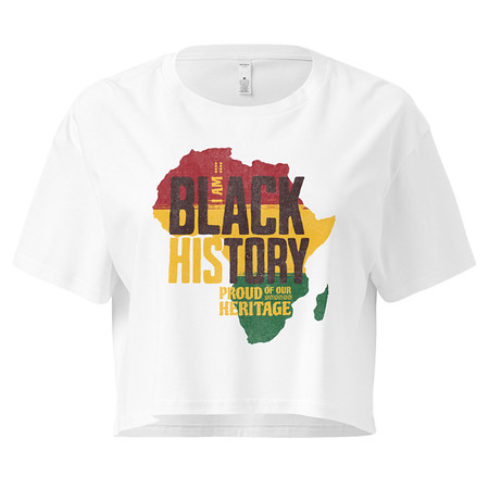 [ID: 636-G217] Black History - Heritage Map Women's Crop Top