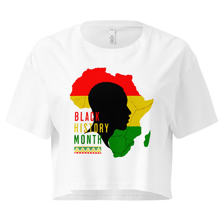 [ID: 636-G221] Black History Month - African Continent Women's Crop Top
