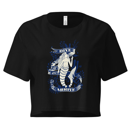 [ID: 636-G241] Blue Mermaid - Nautical Women's Crop Top