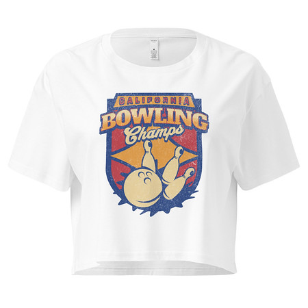 [ID: 636-G275] Bowling Championship - Retro Athlectic Sports Women's Crop Top