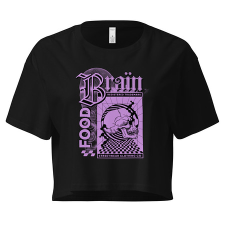 [ID: 636-G280] Brain Food - Y2K Skull Streetwear Women's Crop Top