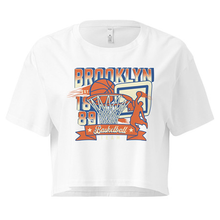 [ID: 636-G290] Brooklyn Basketball Team - Athletic Sports Women's Crop Top