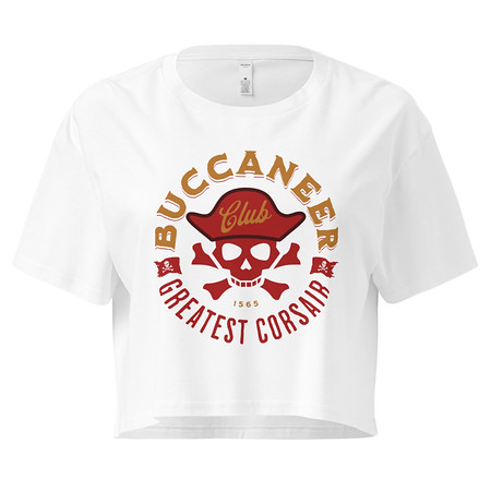 [ID: 636-G293] Buccaneer Club - Pirate Skull Women's Crop Top
