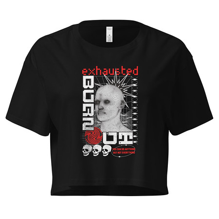 [ID: 636-G298] Burn Out - Futuristic 3D Head Women's Crop Top