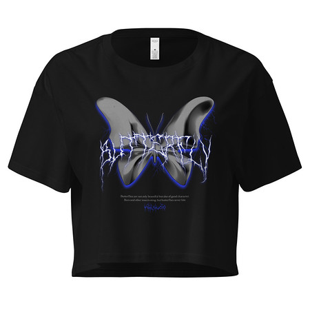 [ID: 636-G302] Butterfly Women's Crop Top