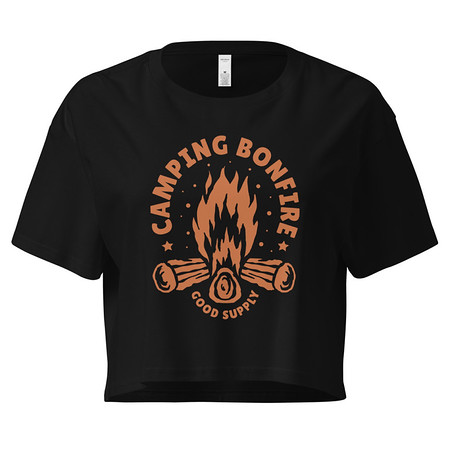 [ID: 636-G324] Camping Bonfire - Firewood Women's Crop Top