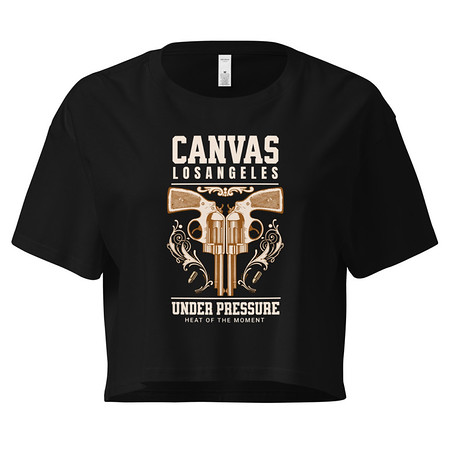 [ID: 636-G332] Canvas Los Angeles under pressure Women's Crop Top