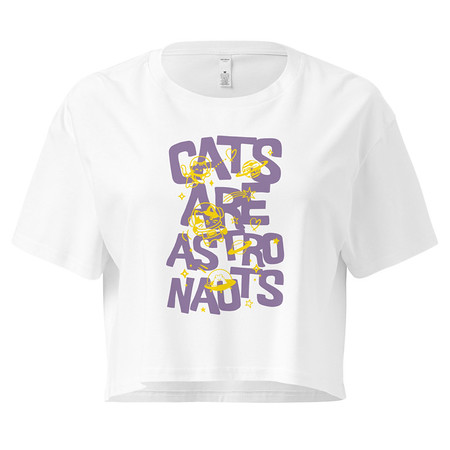 [ID: 636-G346] Cats are Astronauts Women's Crop Top
