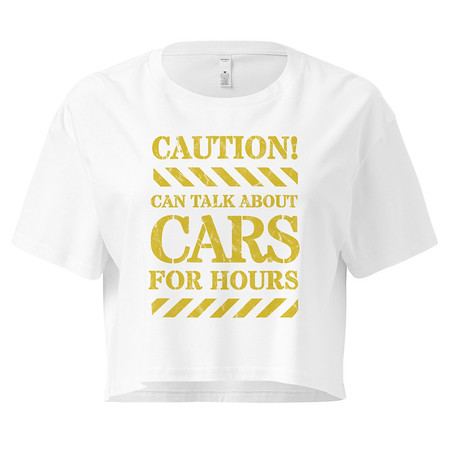 [ID: 636-G351] Caution Signs - Yellow Traffic Sign Women's Crop Top