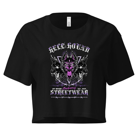 [ID: 636-G354] Cerberus Hell Hound Streetwear - Dark Aesthetic Women's Crop Top