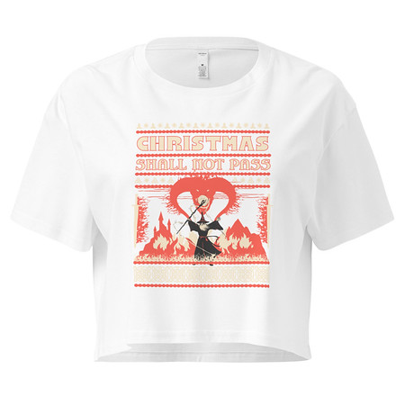 [ID: 636-G375] Christmas Shall Not Pass - Flaming Wizard Women's Crop Top
