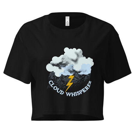 [ID: 636-G387] Cloud Whisperer - Rainy Weather Women's Crop Top