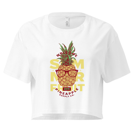 [ID: 636-G417] Cool Pineapple - Tropical Fruit Women's Crop Top