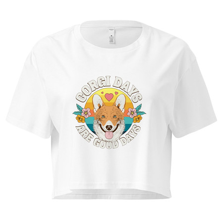 [ID: 636-G420] Corgi Days - Funny Animal Women's Crop Top