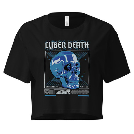 [ID: 636-G457] Cyber Death - Skull Women's Crop Top