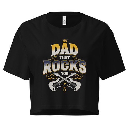 [ID: 636-G460] Dad That Rocks You - Electric Guitar Women's Crop Top