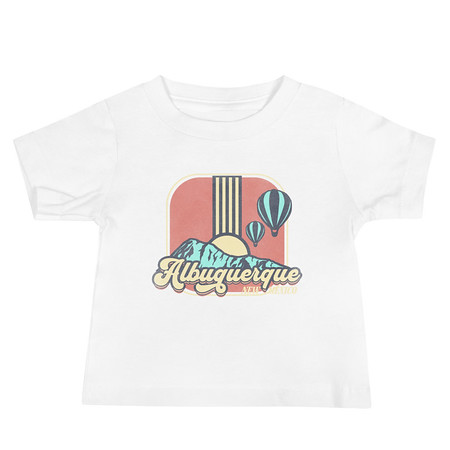 [ID: 305-G36] Albuquerque - Retro Hot Air Baloon Baby Staple Tee
