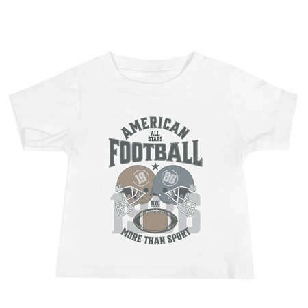 [ID: 305-G64] American All Star Football - Sports Helmet Baby Staple Tee