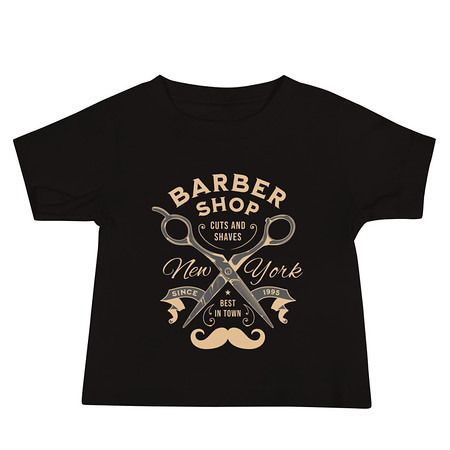 [ID: 305-G139] Barber Shop Cuts & Shaves - Scissor Baby Staple Tee