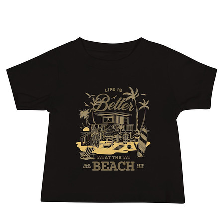 [ID: 305-G167] Beach Life - Outdoor Baby Staple Tee