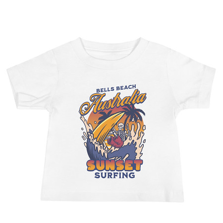 [ID: 305-G180] Bells Beach Australia Sunset Surfing Baby Staple Tee