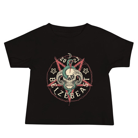[ID: 305-G181] Belzebeast Pentagram - Halloween Skull with Snake Baby Staple Tee