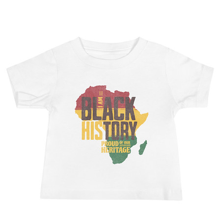 [ID: 305-G217] Black History - Heritage Map Baby Staple Tee