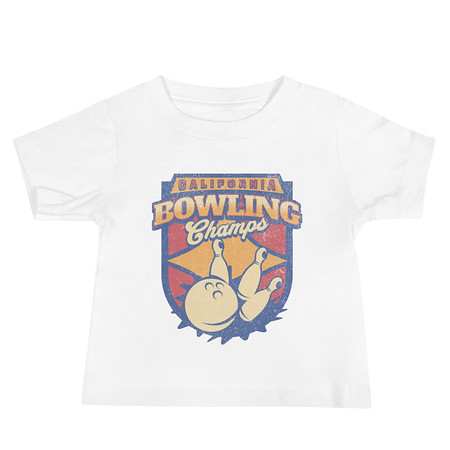 [ID: 305-G275] Bowling Championship - Retro Athlectic Sports Baby Staple Tee