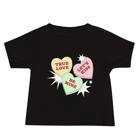 [ID: 305-G331] Candy Hearts - Valentine's Day Baby Staple Tee