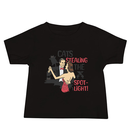 [ID: 305-G348] Cats Stealing the Spotlight Baby Staple Tee