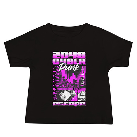 [ID: 305-G458] Cyber Punk Escape - Japanese Anime Baby Staple Tee