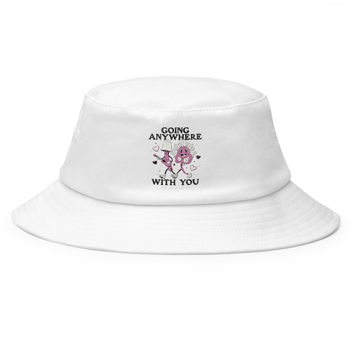 [ID: 253-G93] Anywhere With You - Typographic Cartoon Streetwear Bucket Hat