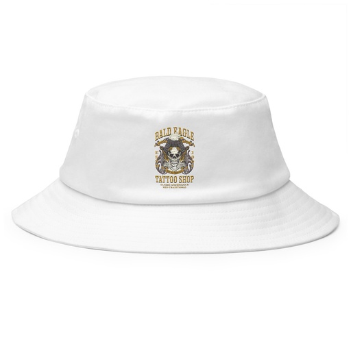 [ID: 253-G133] Bald Eagle Tattoo Shop - Skeleton Bucket Hat