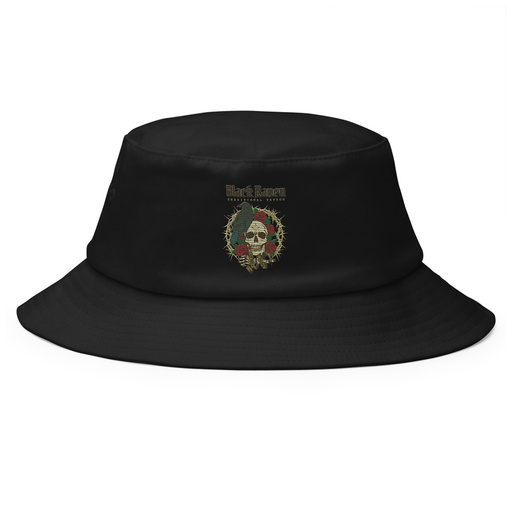[ID: 253-G229] Black Raven Tattoo - Skull & Thorns Bucket Hat