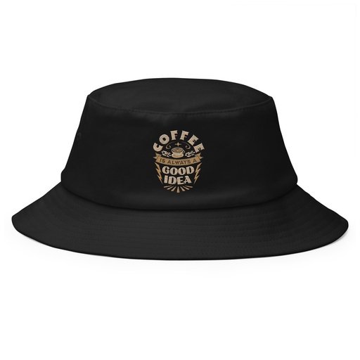 [ID: 253-G401] Coffee is always a good idea - Lightning Bolt Bucket Hat